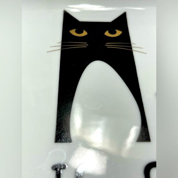 Everyday is Caturday tray with gold trim - Picture 2 of 7